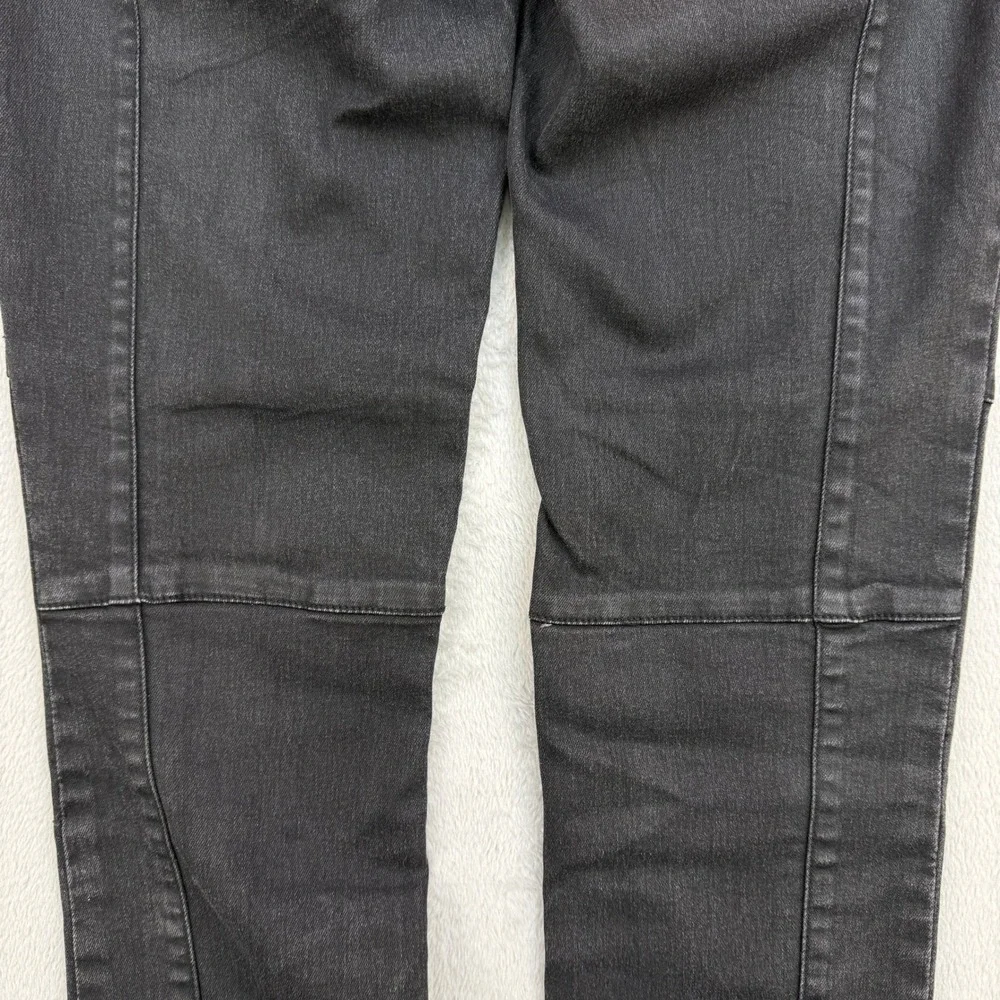 Free People Jeans Womens 26‎ Black Moto Stitch Skinny Denim Charcoal